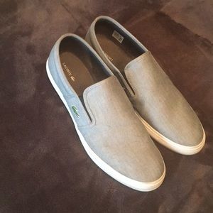 Men’s gently used Lacoste boat shoe.